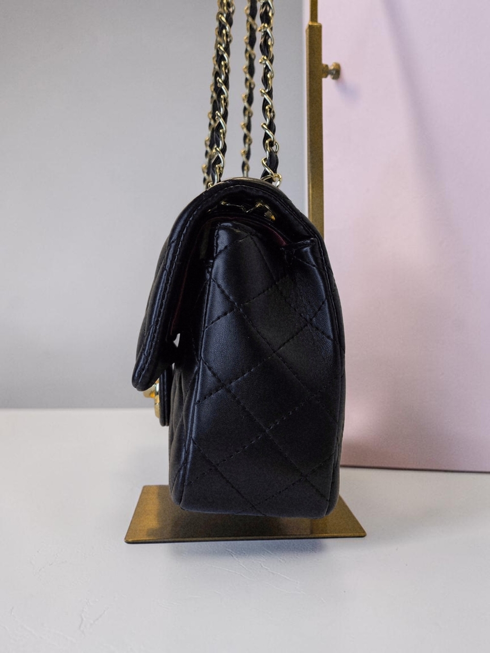 SALE!! 8MBlack Quilted Chain-Handle Shoulder Bag - Luxury Designer Style NWT - Picture 2 of 11
